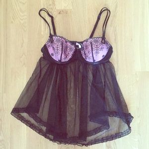 Sexy Little Things Pink Black Babydoll